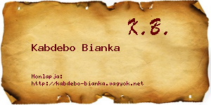 Kabdebo Bianka névjegykártya