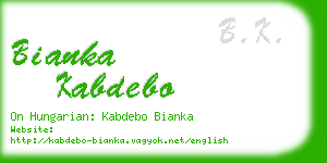 bianka kabdebo business card